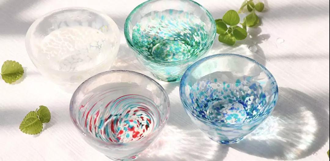 Beautiful glass cups are blown up