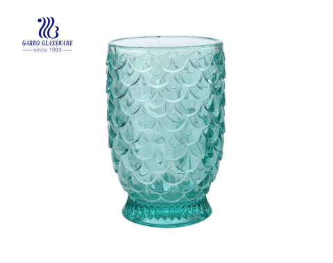 New Arrival Green Fish Scale Glass Candle Holder