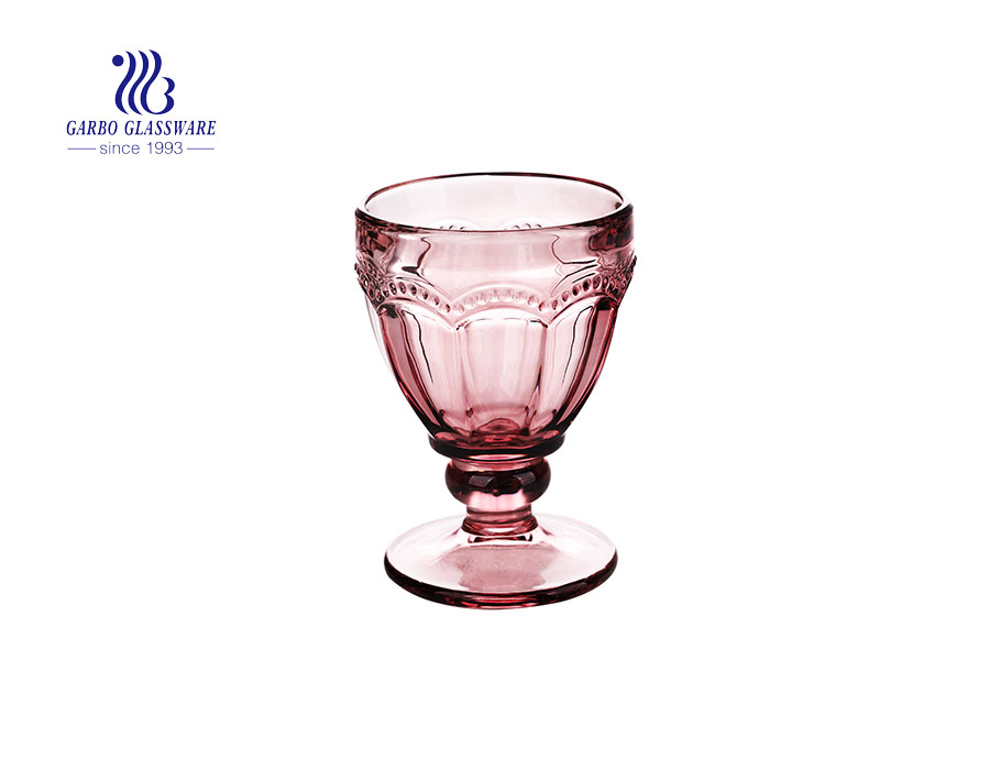 250ml Fancy color unique design solid glass ice cream cup