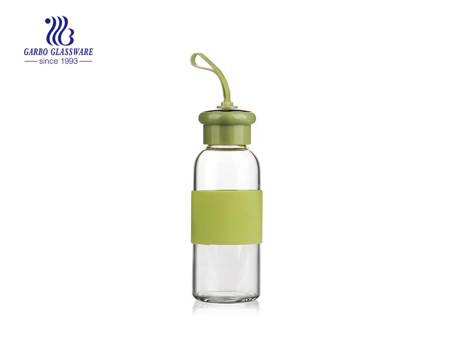 590ml Borosilicate Glass Water Bottle With Neoprene Seelve