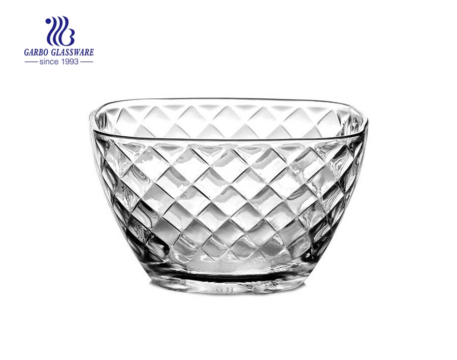  wholesale square shape glass fruit salad bowl 