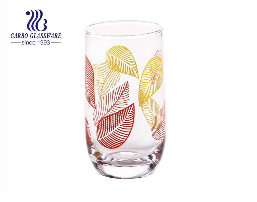 300ml classic printing water drinking glass tumbler