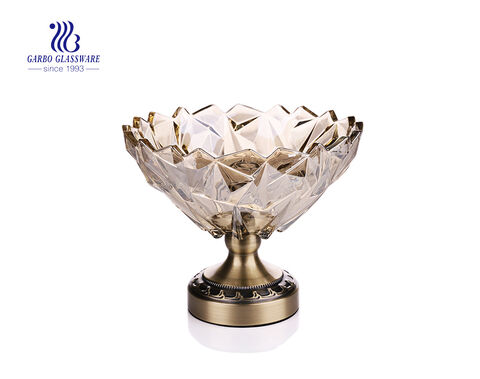 9.57'' Ion Electroplated Glass Bowl for Fruit Serving