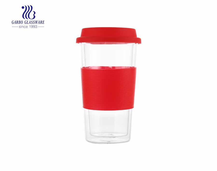 15oz Heat resistant silicone sleeve double wall cup