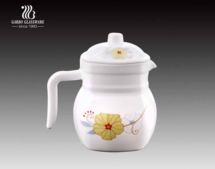 1.5L Milky Opal Glass Material Tea Kettle