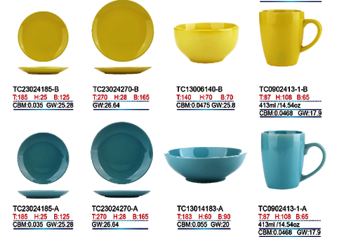 Full color Round shape 16pieces dinner set