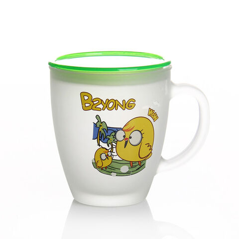 decal frosted glass mug