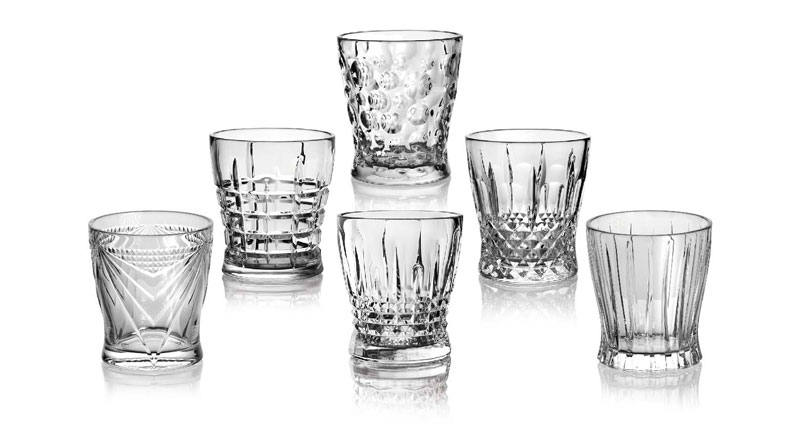 9 Unzen taillierte quadratische Highball Glassaftbecher mit lila blauer Farbe