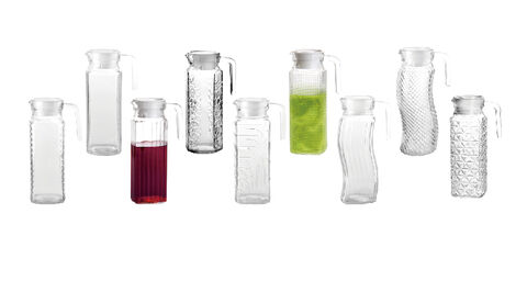 Carafe en verre borosilicaté de haute qualité avec couvercle en bambou et acier inoxydable