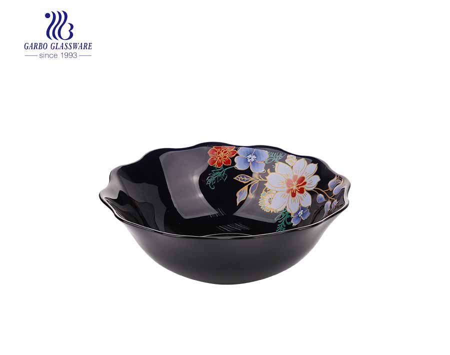 Tempered 1000ml Black  Opal Glass Bowl  On Promotion