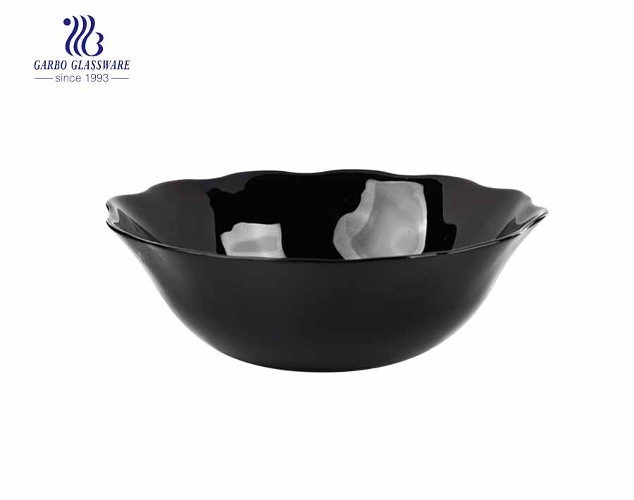 Tempered 1000ml Black  Opal Glass Bowl  On Promotion