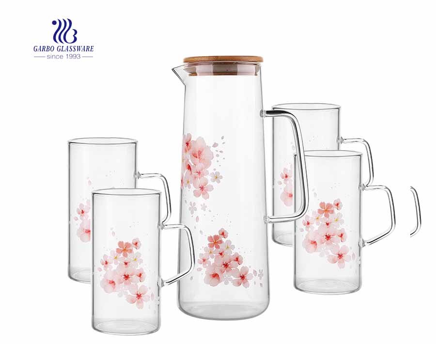 New design heat resistant 5 pcs pitcher and glass set