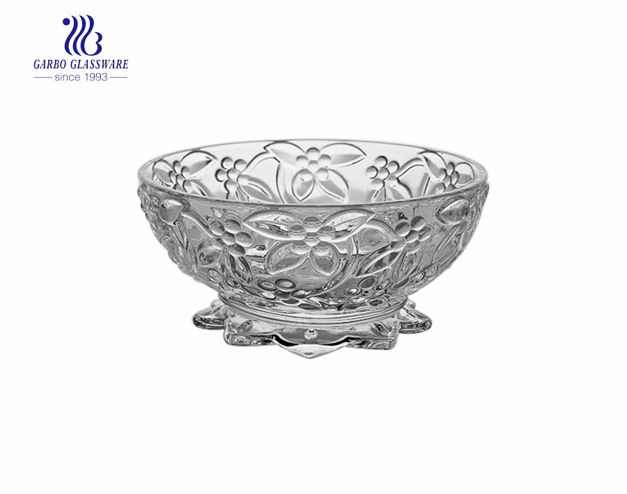 4.02'' Clear Glass Bowl with fish stand for nut Serving