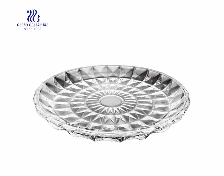 7 inches Food grade wholesale glass fruit salad bowl with sunflower pattern