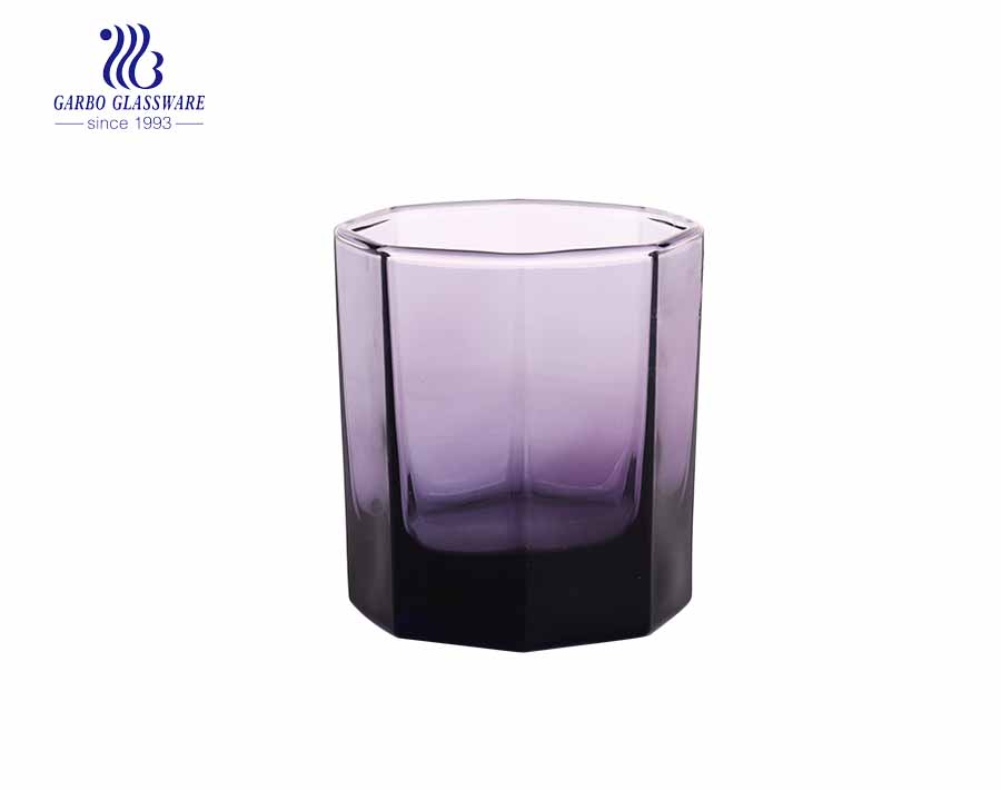 Vaso de jugo de vidrio de color púrpura exquisito vaso de jugo
