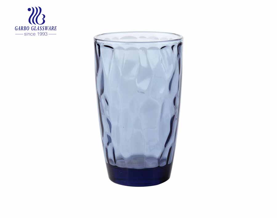 300ml Solid blue colored glass water cups