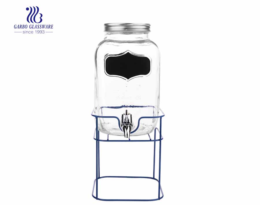 4L south america hot sale hotel using juice drinking glass dispenser with stainless steel base