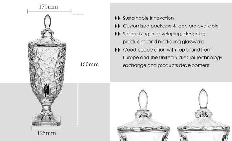 Hôtel de vente chaude 4L en Amérique du Sud utilisant un distributeur de verre à boire avec base en acier inoxydable