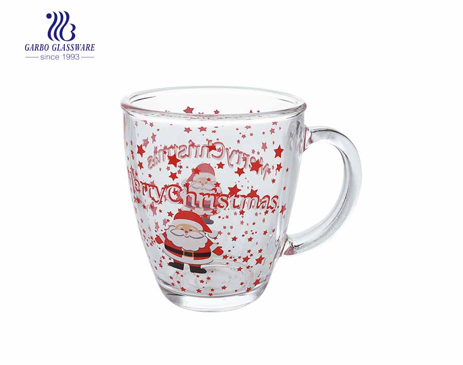 Taza de cerveza de cristal promocional de la impresión de la Navidad 14oz