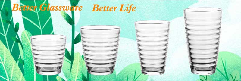 Japan style round circle shape glass tumbler with multi sizes