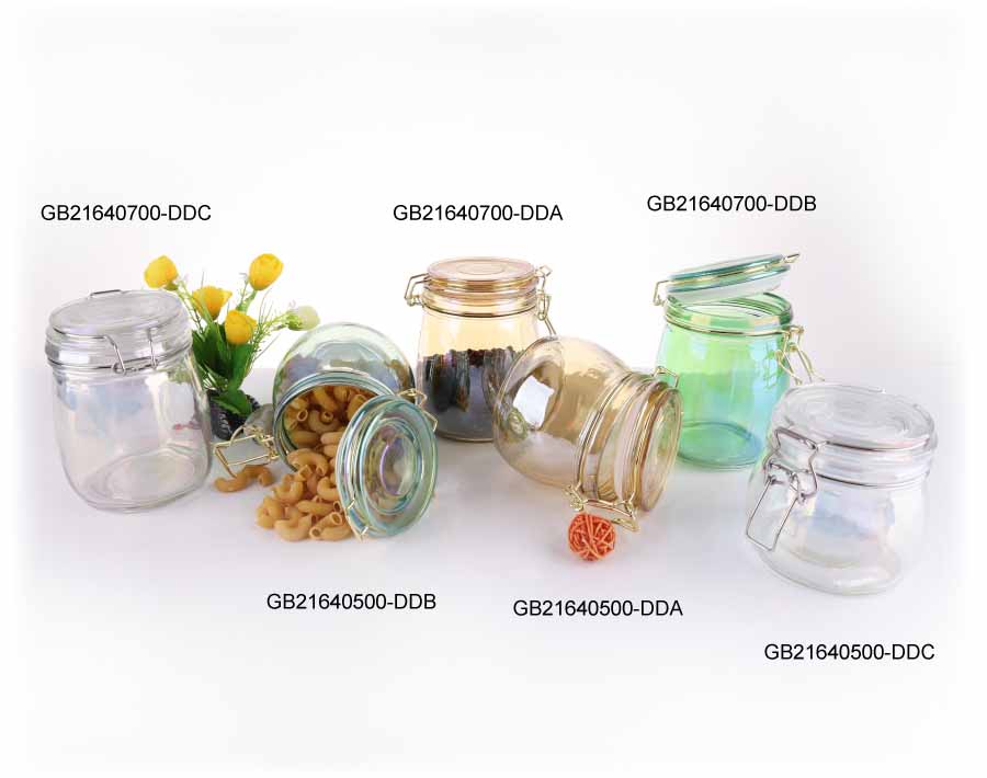 High Quality Glass Storage Jars Plating Glass Storage Jars