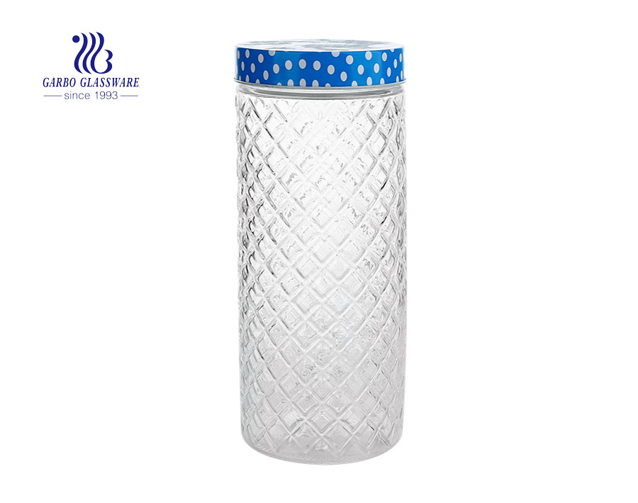 2000 ml transparent alimentaire cuisine stockage miel verre bocal personnaliser logo en verre bocal de stockage