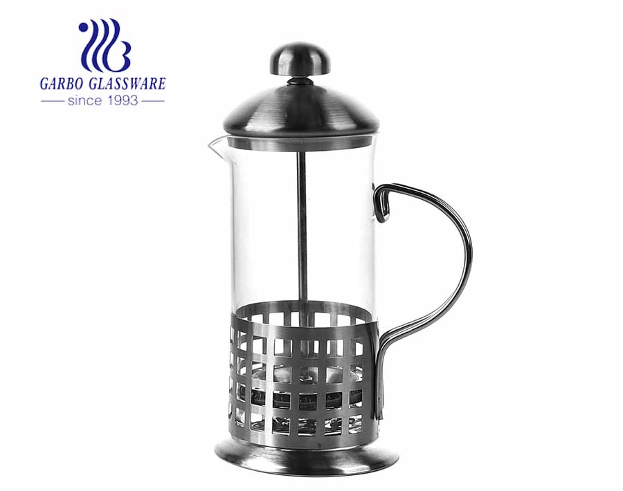 Heat-resistant 12oz Glass French Press Pot Coffee Maker for Cafe Use