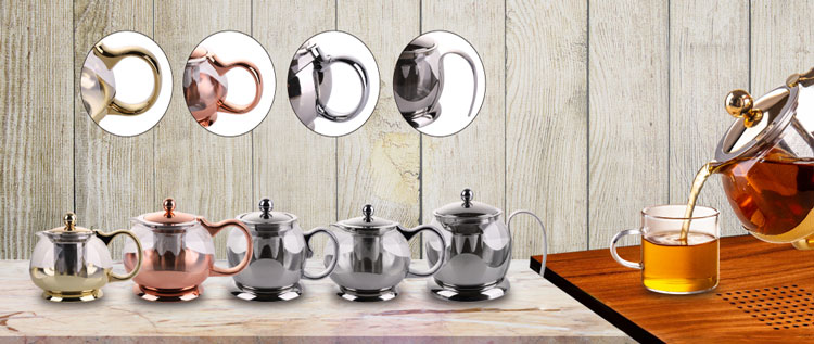 Borosilicate Glass Water Pitcher Kettle Glass Tea Juice Teapot with Infuser