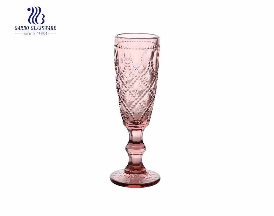 150 ccクラシックウェアピンク色ガラスのようなシャンパンウェディングパーティー乾杯フルートパーティーカクテルカップ