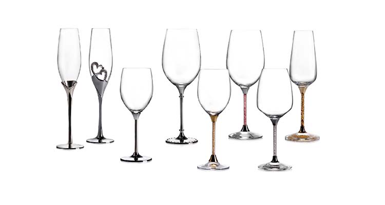 Cut crystal stemware glasses Standard Red wine glassware with elegant diamond sterm