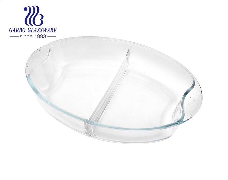 14 inch Reusable wholesale household use glass baking dish Innovative custom design newest style borosilicate glass baking plate
