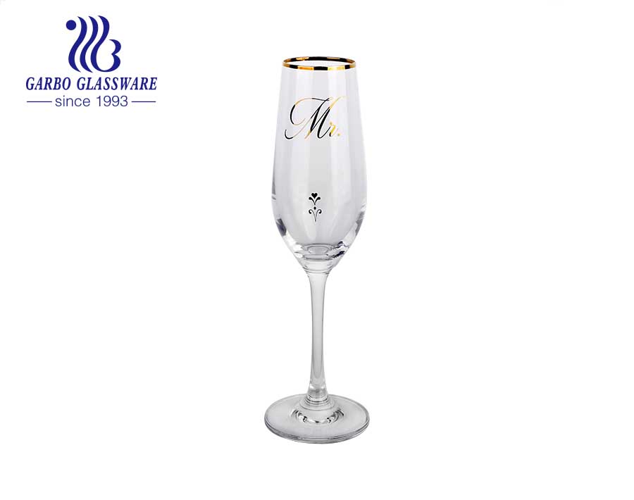 8.66OZ flower printed european style Handmade factory price wine glass wholesalehousehold use glass goblet