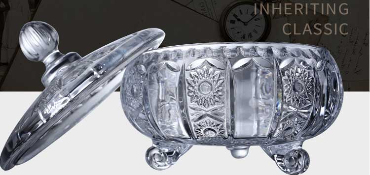 Mid-east Design Hot-selling Glass Fruit Bowl with Engraved Sunflower  Pattern