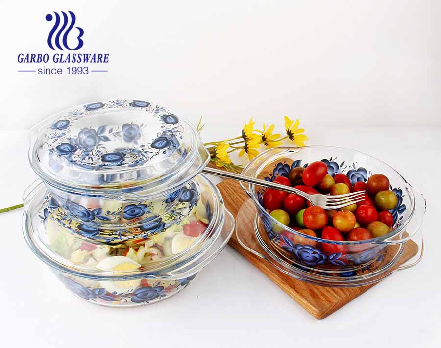 1000ml OEM personality style best selling borosilicate glassware best quality cheap factory price borosilicate glass baking bowl