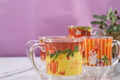 Do you know what of glass cup and glass jug  suitable for Christmas  gift order promotion