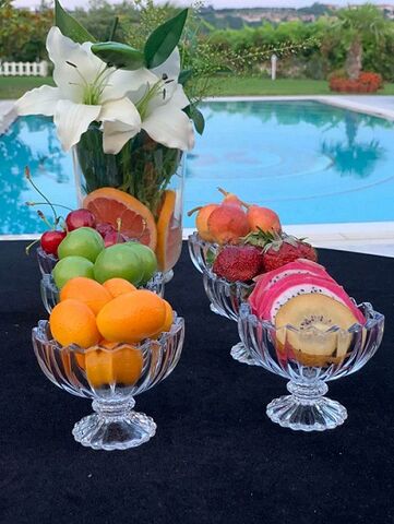 The multi usage methods of glass ice cream cup and bowl