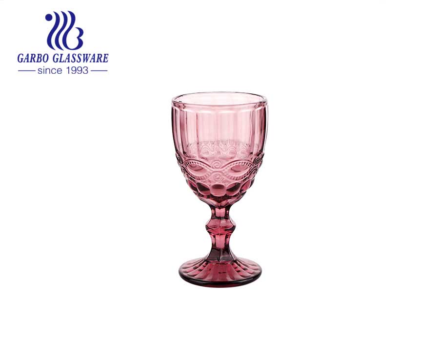 パーティーや結婚式の使用のための300mlの熱い販売の円形のワインの飲むガラスのゴブレット