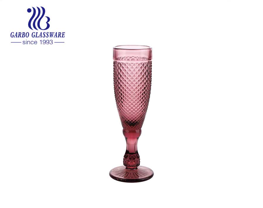 150ml diamond design high quality glass goblet for champagne drinking wedding glassware