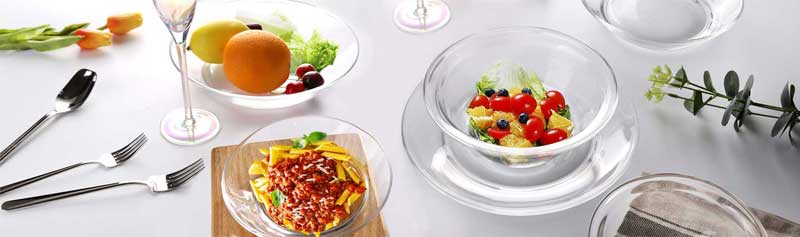 Modern style heart shape glass salad fruit bowl unique design with engraved strip available customized design