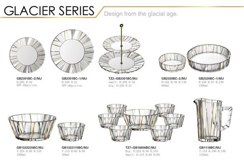 New Arrival  Garbo Unique Design Glacier Series Glass tableware