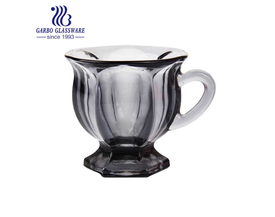 wholesale 3oz high quality solid color glass tea mug for restaurant and home using