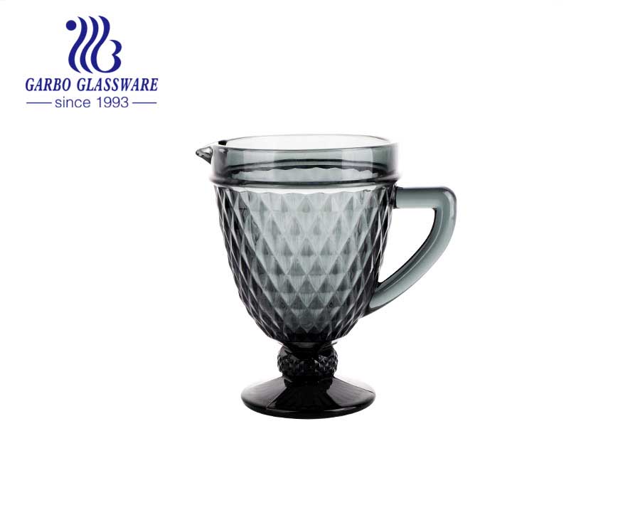 1300ml small diamond design glass jug for water and juice drinking hots sale south america glassware