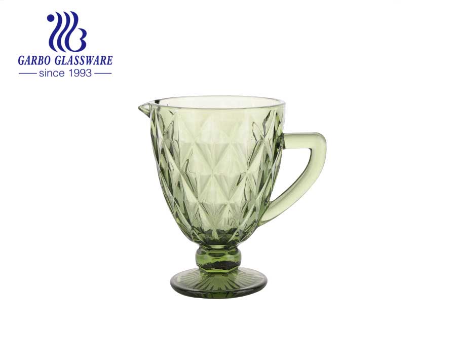 1300ml green solid color high quality glass pitcher for supermarket and wholesale