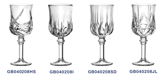 ガルボウィークリープロモーション：刻印されたガラス製脚付きグラスの新しくユニークなデザイン