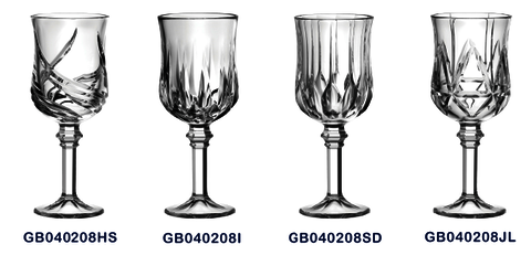 Promotions hebdomadaires Garbo: nouveau design unique de verres à pied en verre gravé