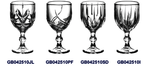 Promotions hebdomadaires Garbo: nouveau design unique de verres à pied en verre gravé