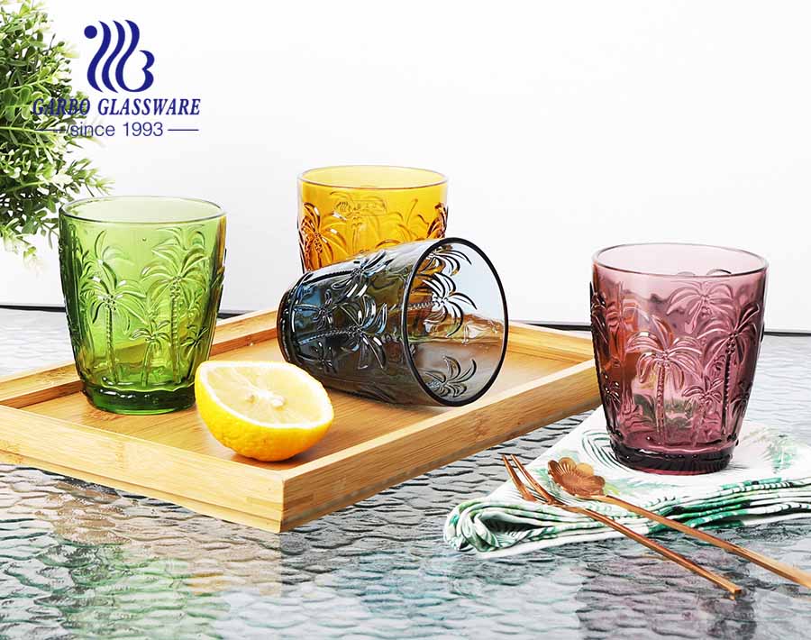 Стеклянные стаканы для питья воды и сока в форме яйца на 10 унций с твердым цветом