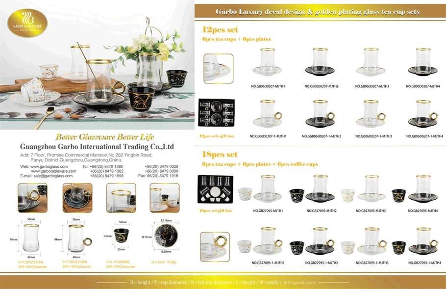 Garbo Weekly Promotions: New Designs of Gold Rimmed Tea Cup Sets