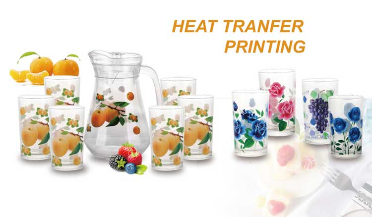 Lễ hội Giáng sinh In Decal Nước Carafe Nước giải khát Bình thủy tinh có nắp