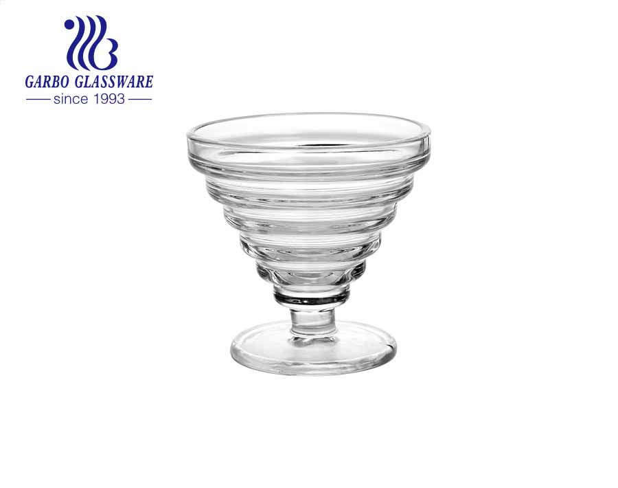 Boca larga Conch Design Glass Ice Cream Bowl taças de vidro sobremesa copo cristal sem chumbo